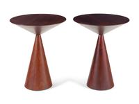 A Pair of Contemporary Walnut Side Tables