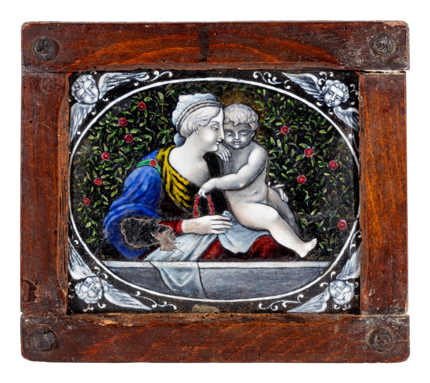 A Limoges Painted Enamel Plaque