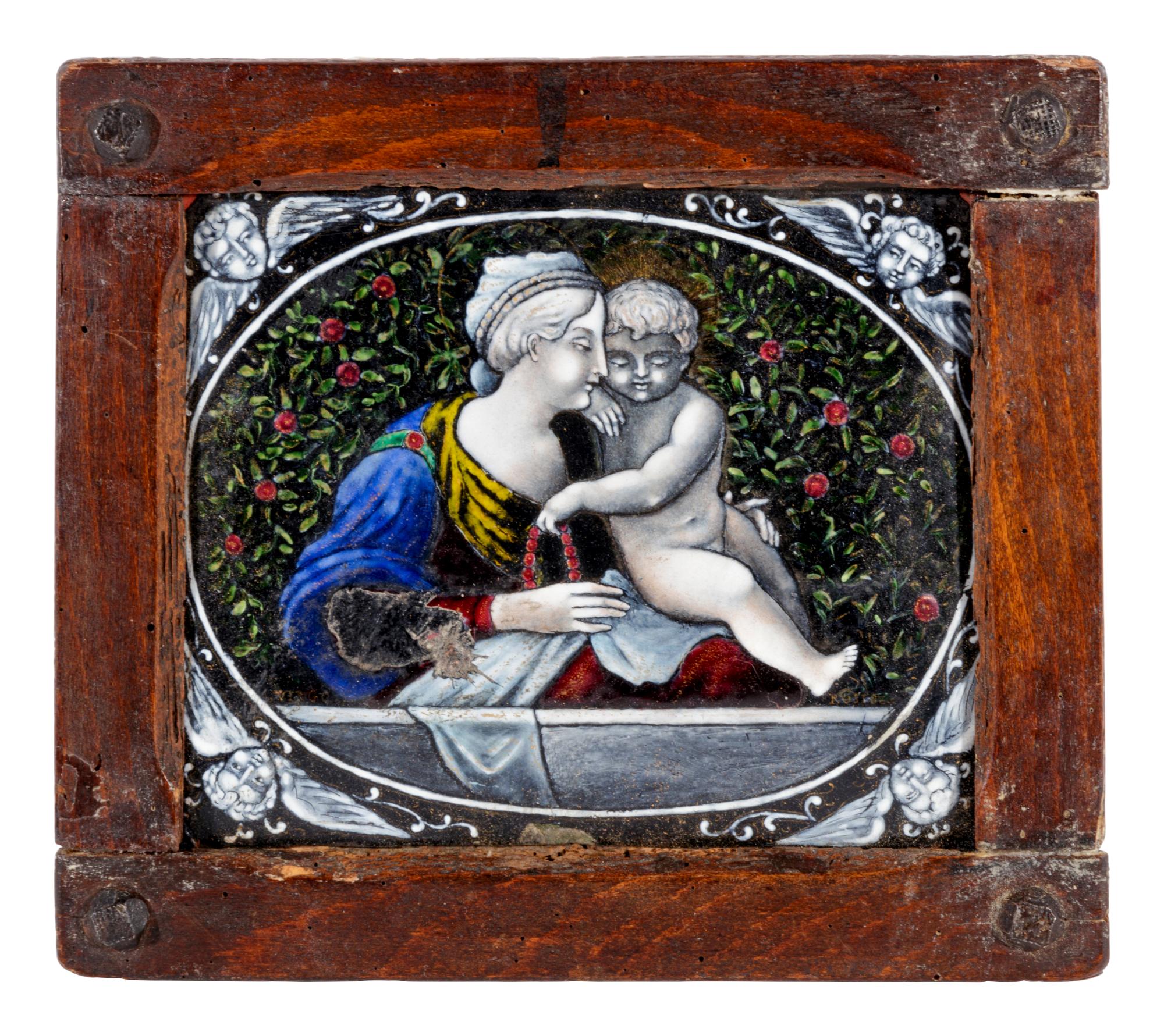 A Limoges Painted Enamel Plaque