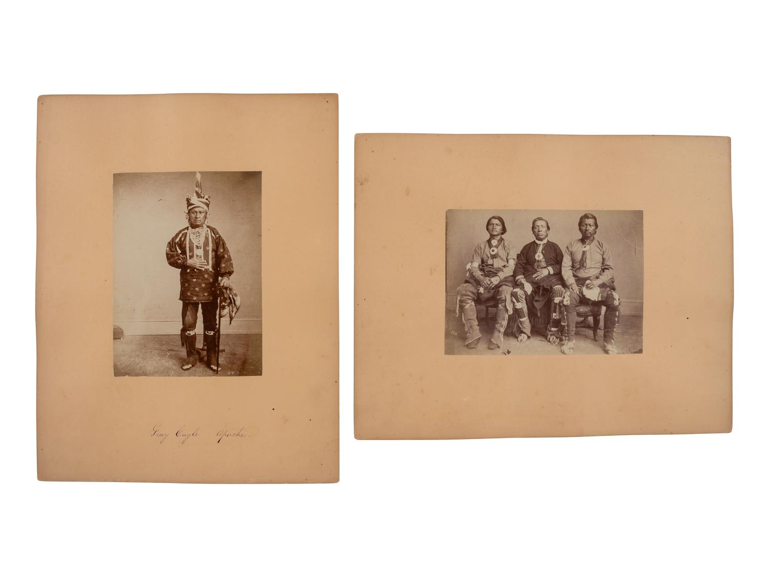 SHINDLER, Antonio Zeno (1823-1899), photographer. A group of 8 albumen photographs of Sac & Fox, Iowa, and Kaw Indians. [Washington, DC, ca 1868-1869].
