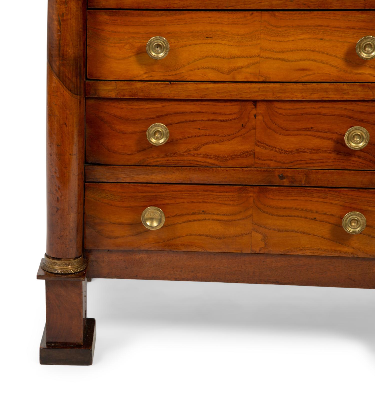 An Empire Gilt Bronze Mounted Walnut Diminutive Six-Drawer Chest — EARLY 19TH CENTURY