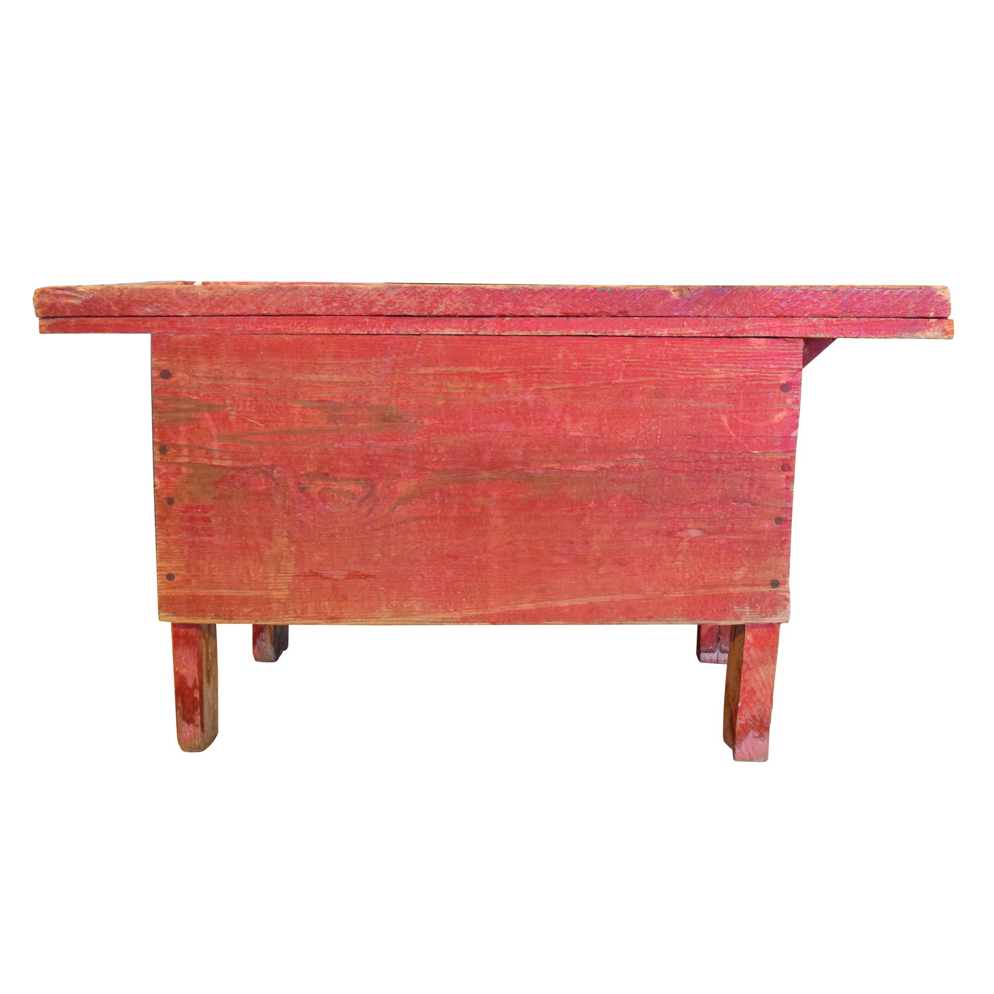 A Painted and Mirror Applied Low Chest 24" W X 11.25" D X 13" H — India, 20th Century