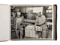 [AVIATION]. SMITH, Edgar B. (1896-1966), photographer. Rare photographic salesman aviation album documenting various airplanes and their construction at the plant of the Travel Air Manufacturing Company of Wichita, Kansas. Ca 1929.