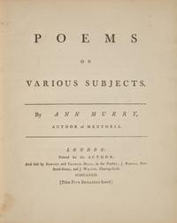[Fine Bindings] [Edwards of Halifax] Murry, Ann. Poems on Various Subjects