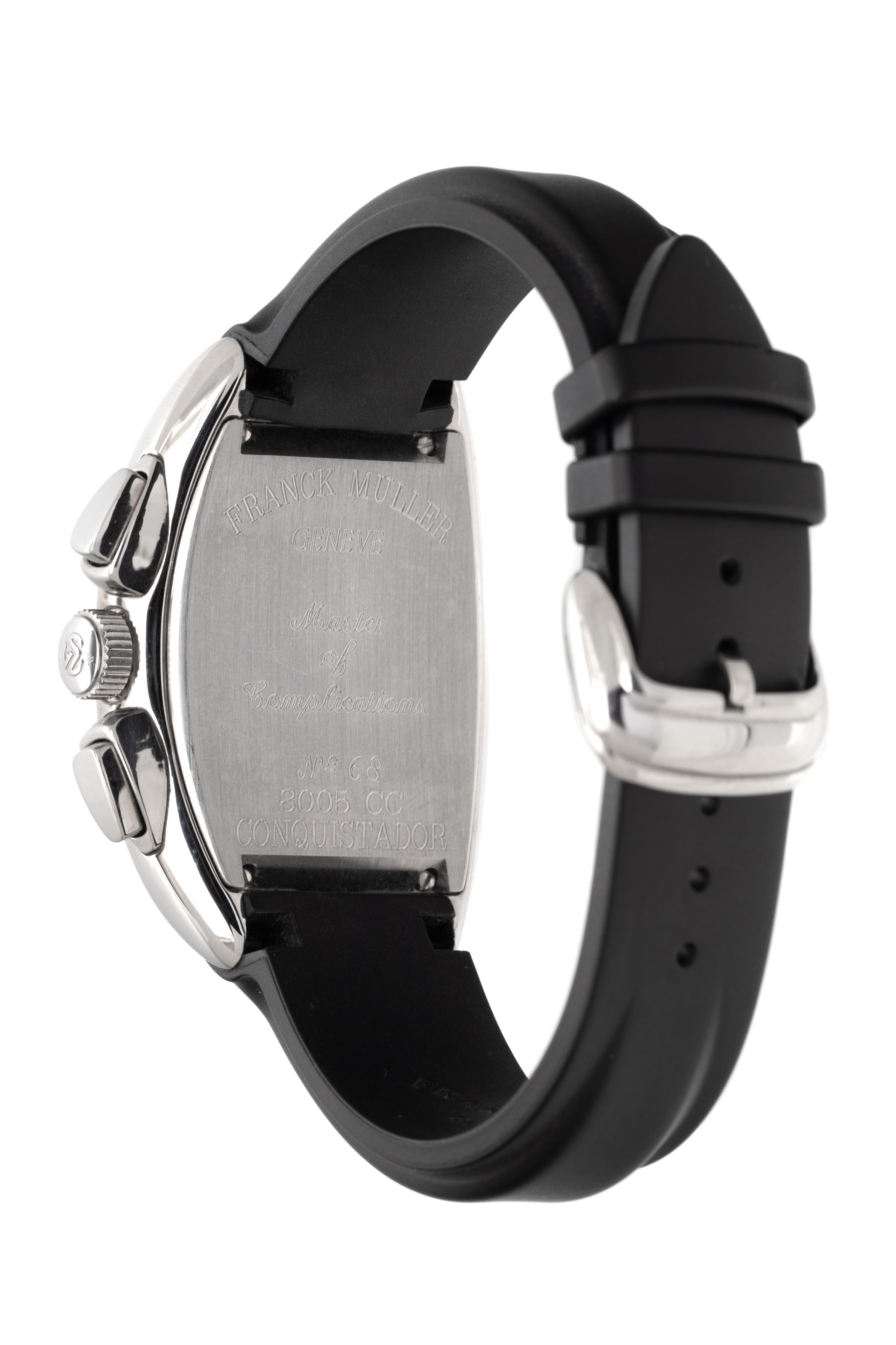 FRANCK MULLER, STAINLESS STEEL REF. 8005 CC 'CONQUISTADOR' CHRONOGRAPH WRISTWATCH