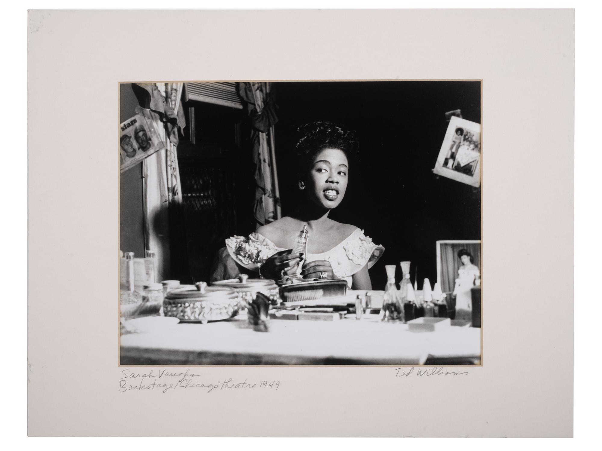 [EARLY PHOTOGRAPHY] -- [MUSIC]. WILLIAMS, Ted (1925-2009), photographer. Sarah Vaughn, Backstage / Chicago theater 1949 (printed later).