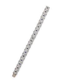 ART DECO, DIAMOND AND SYNTHETIC SAPPHIRE BRACELET