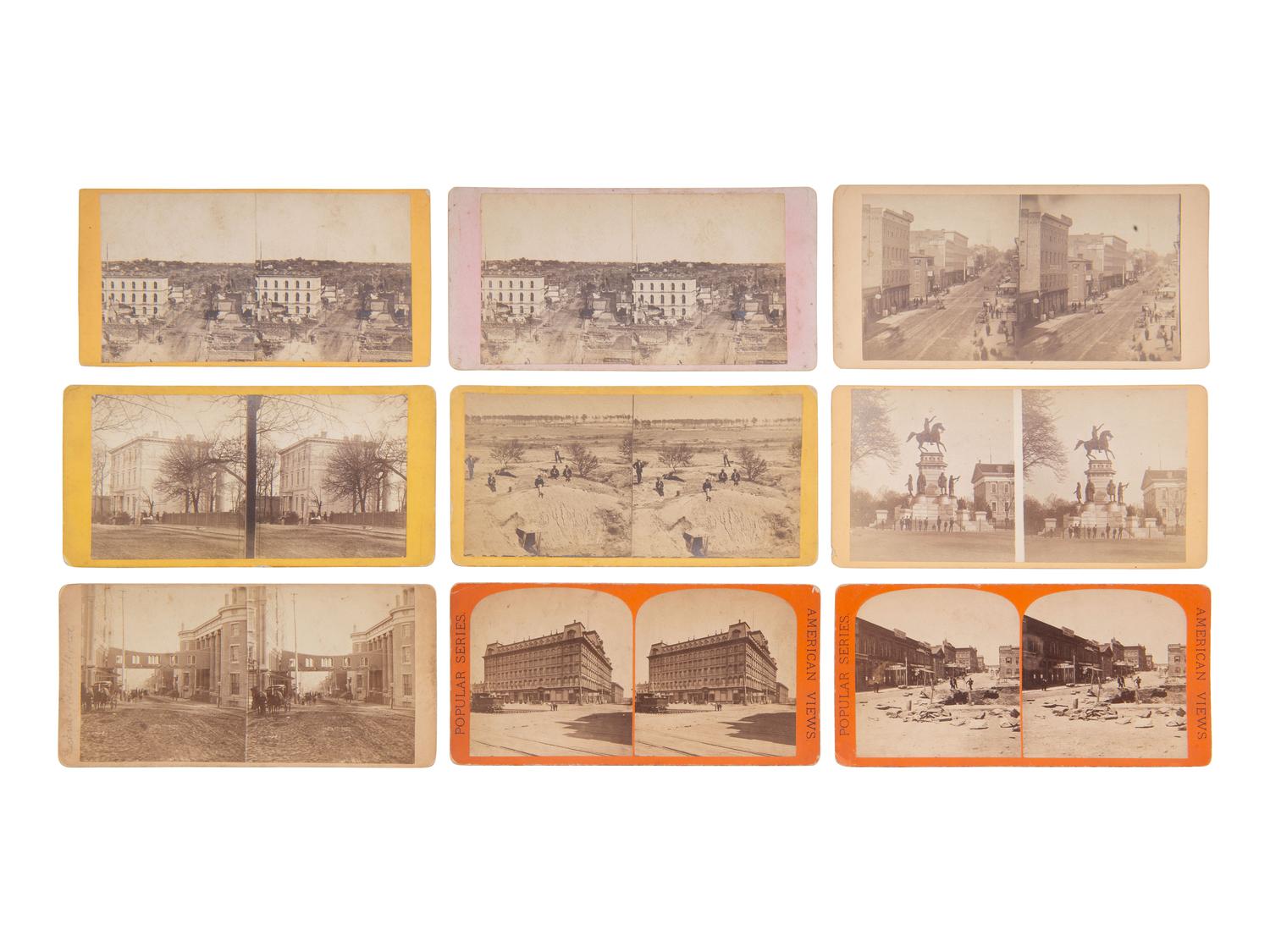 [CIVIL WAR]. A group of 35 stereoviews featuring sites and scenes around Richmond, VA and Atlanta, GA.