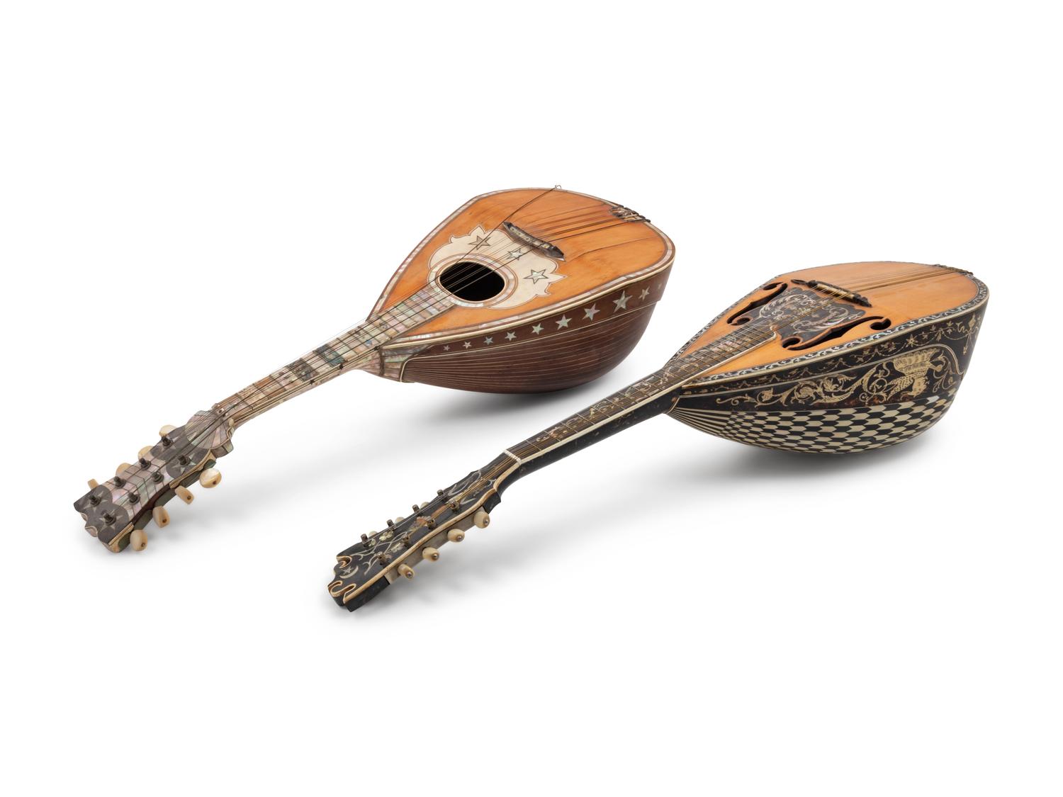 Two Inlaid Wood Mandolins