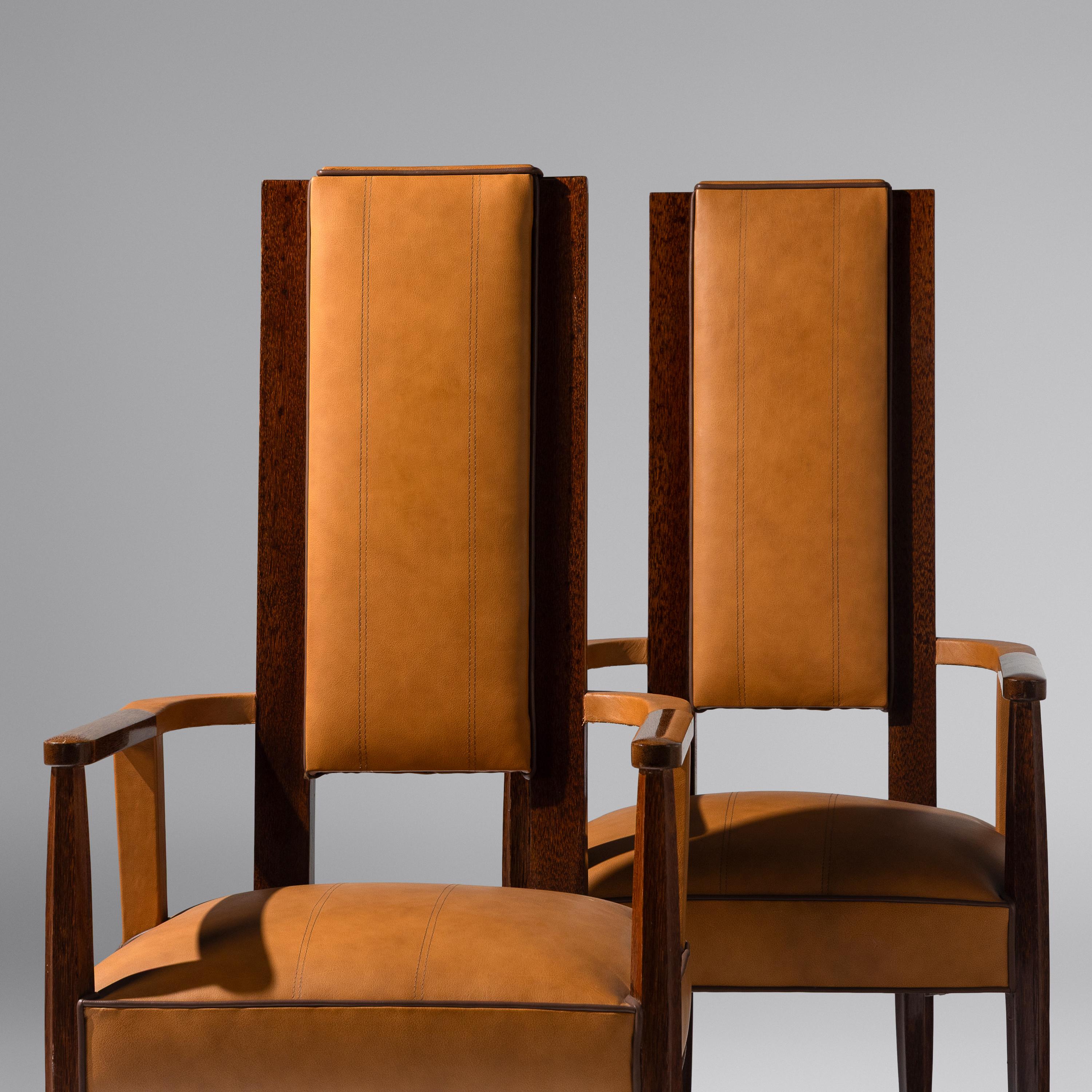 French Art Deco Early 20th Century — Four Dining Chairs, c. 1920