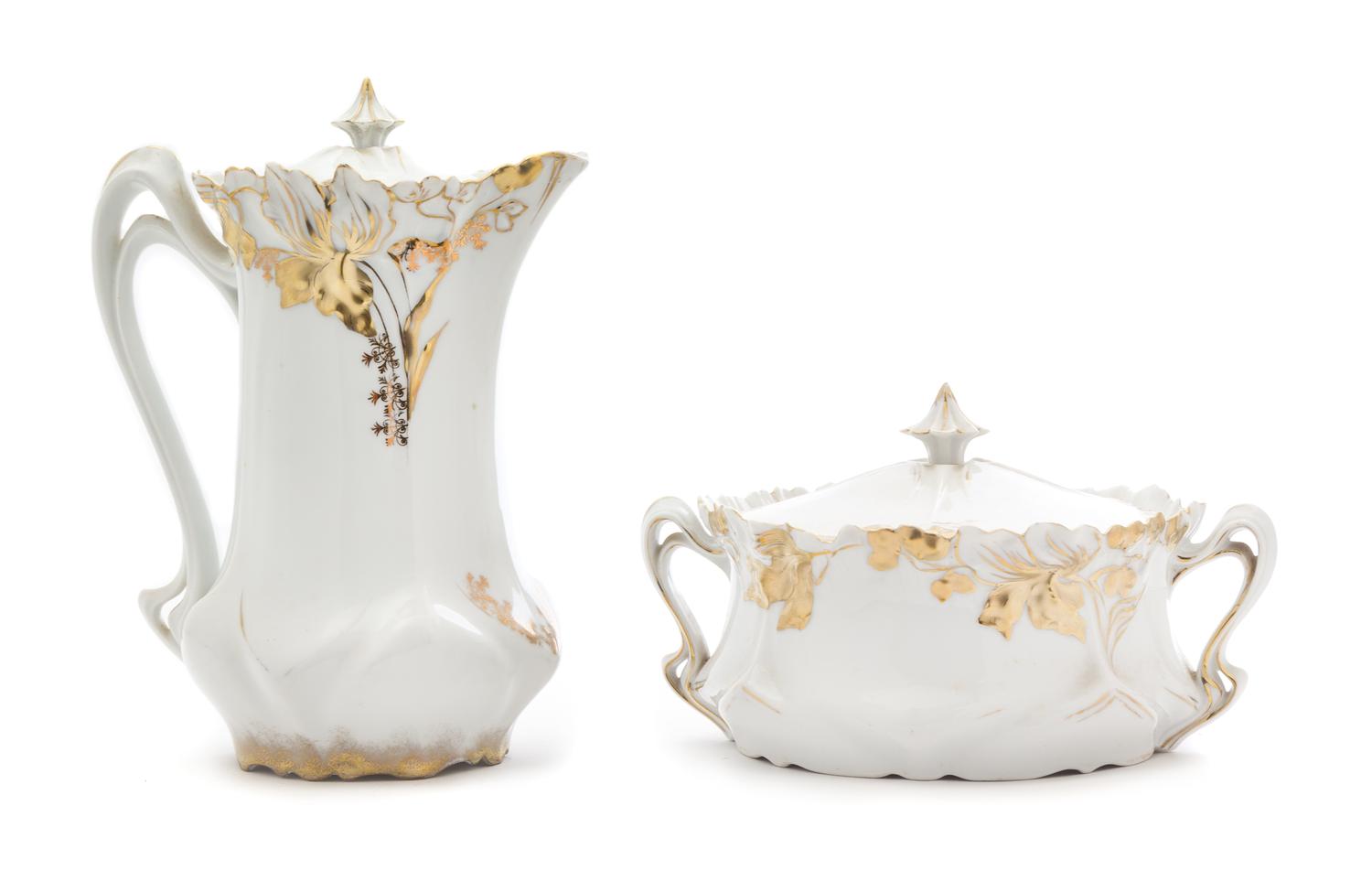 Two Italian Porcelain Articles Height of coffee pot 8 inches. — 20TH CENTURY