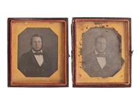 [EARLY PHOTOGRAPHY]. A collection of pairs cased images featuring the same male subjects highlighted by a stereodaguerreotype, including: