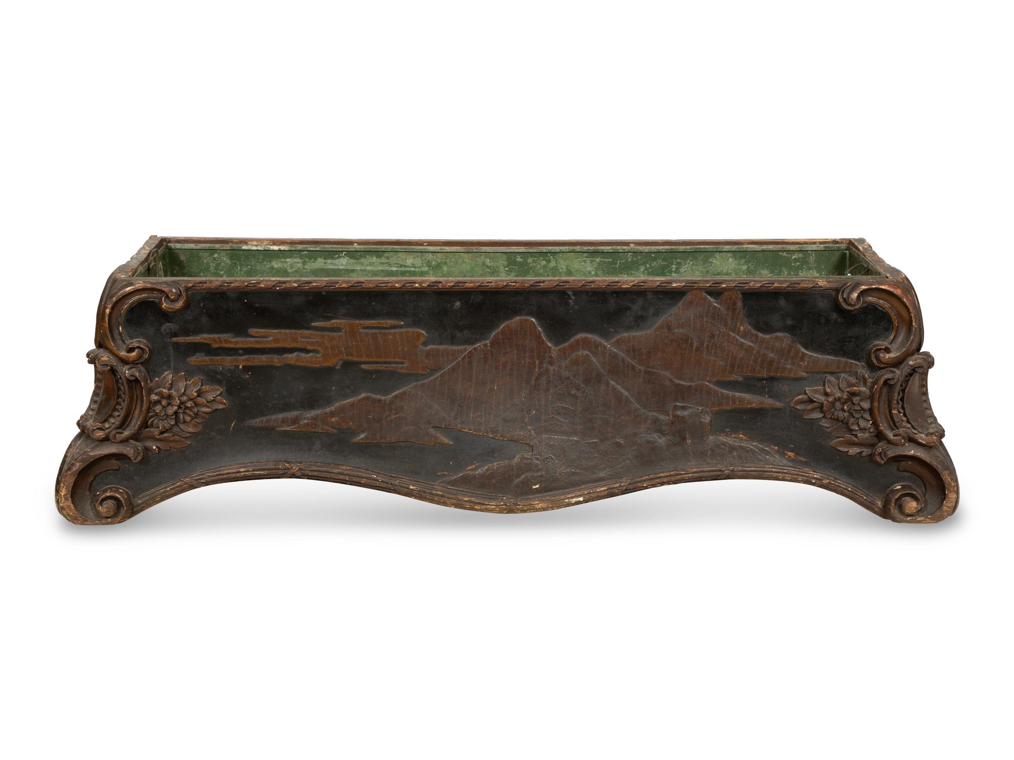 An Italian Louis XV Style Painted and Parcel Gilt Jardinière
