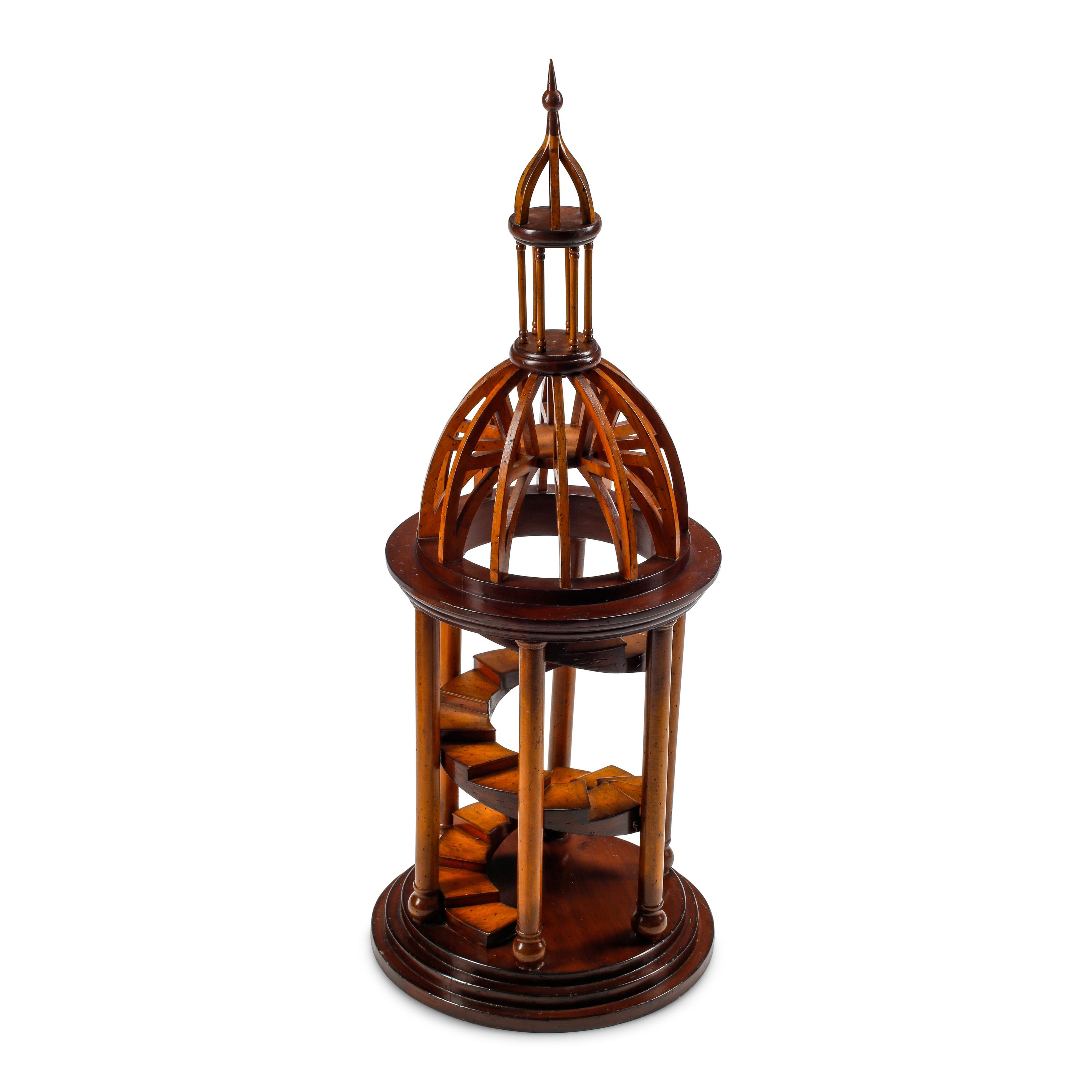 A Carved Wood Architectural Staircase Model