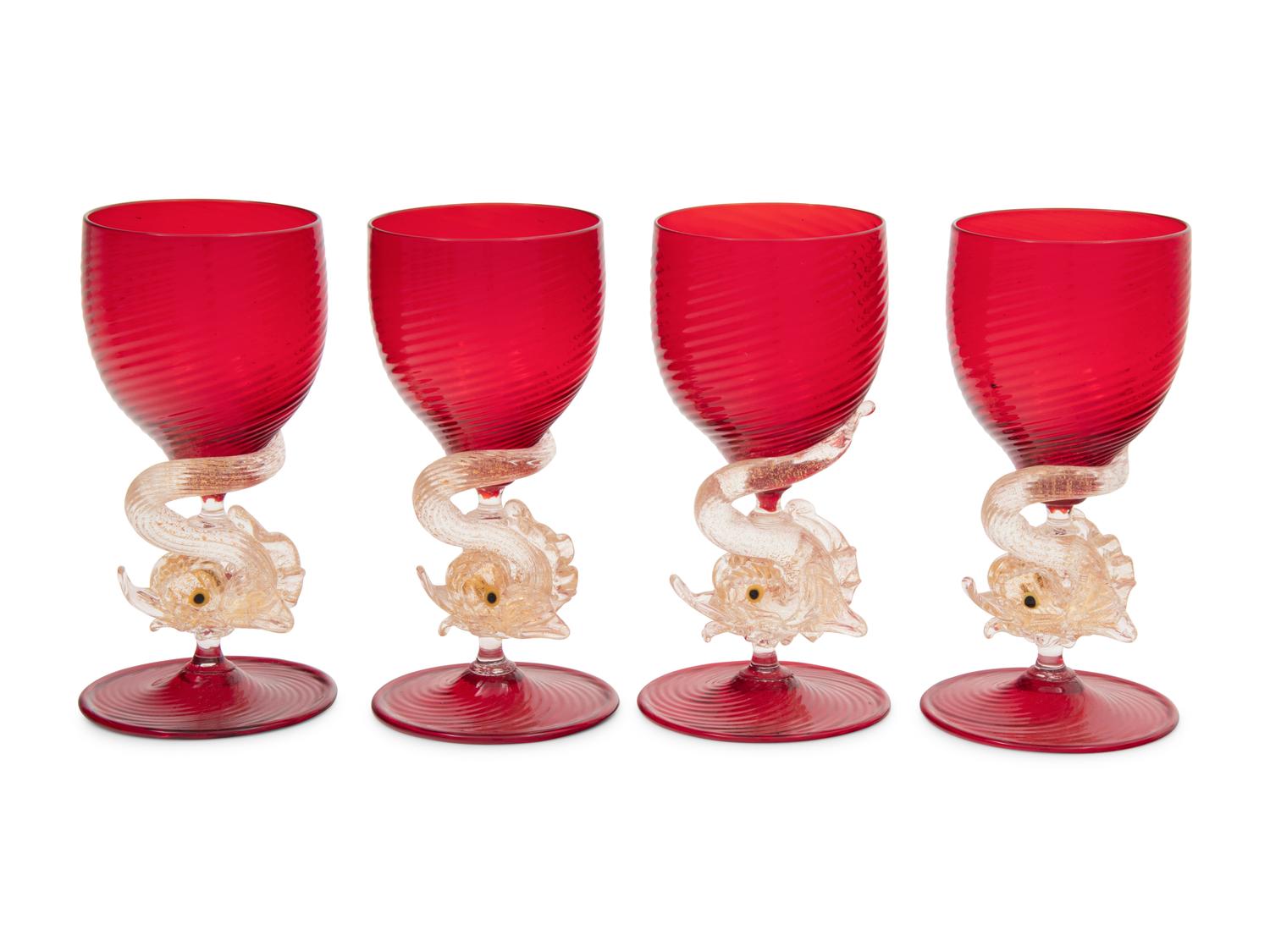 A Collection of Venetian Glass Table Articles