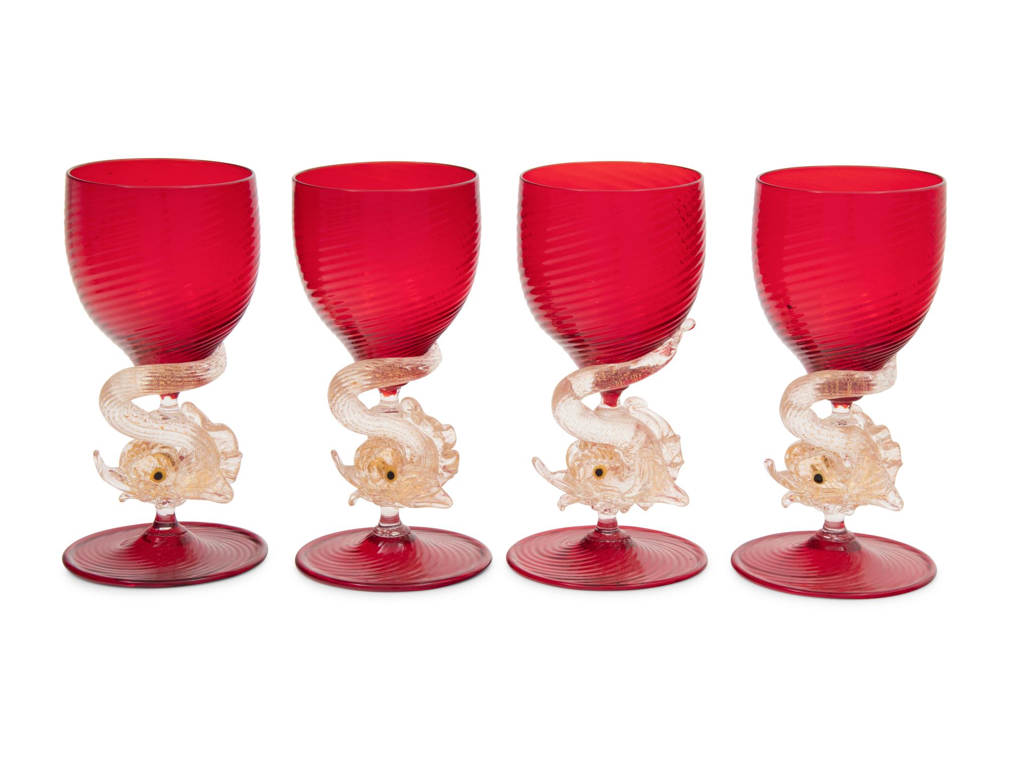 A Collection of Venetian Glass Table Articles
