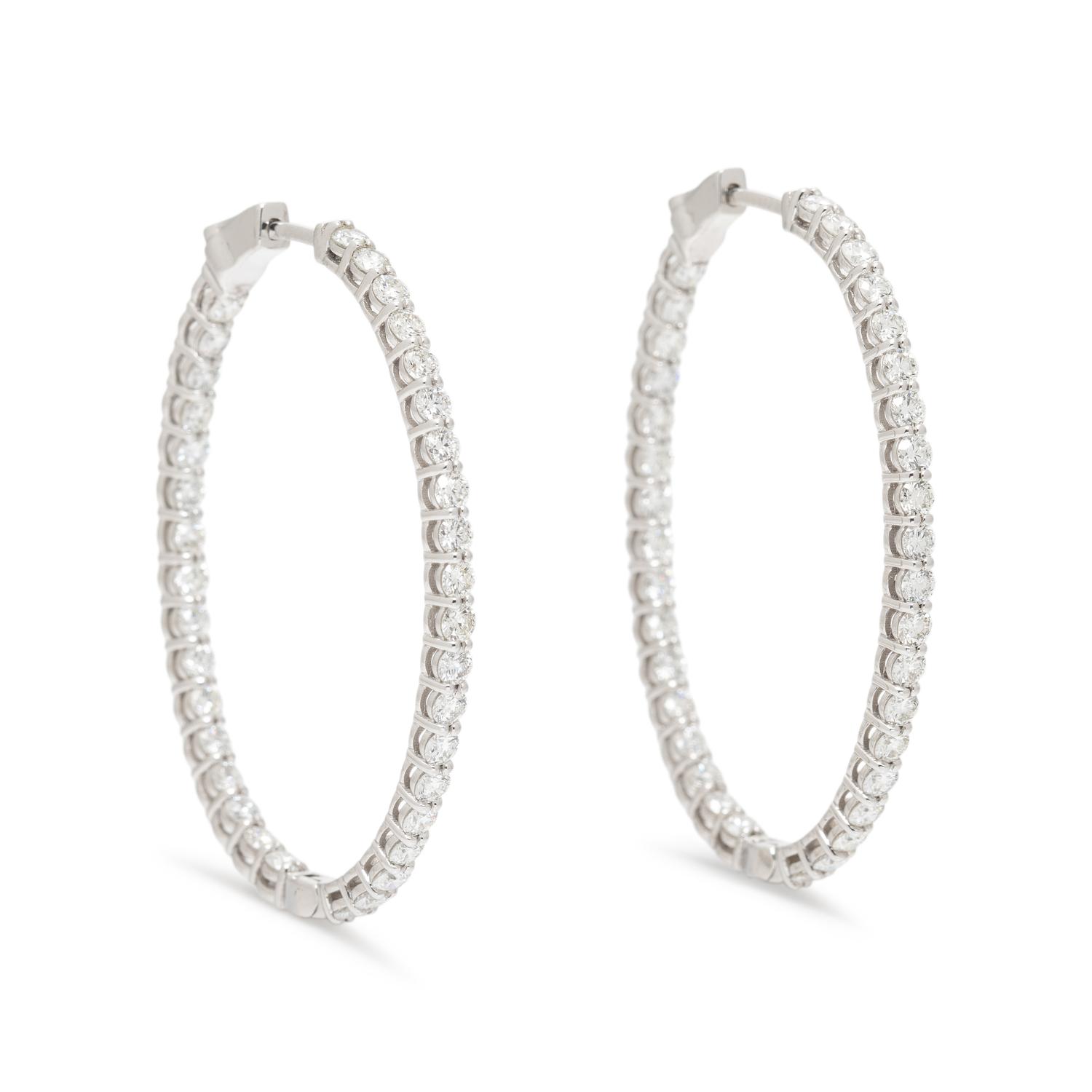 DIAMOND INSIDE OUTSIDE HOOP EARRINGS