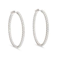 DIAMOND INSIDE OUTSIDE HOOP EARRINGS