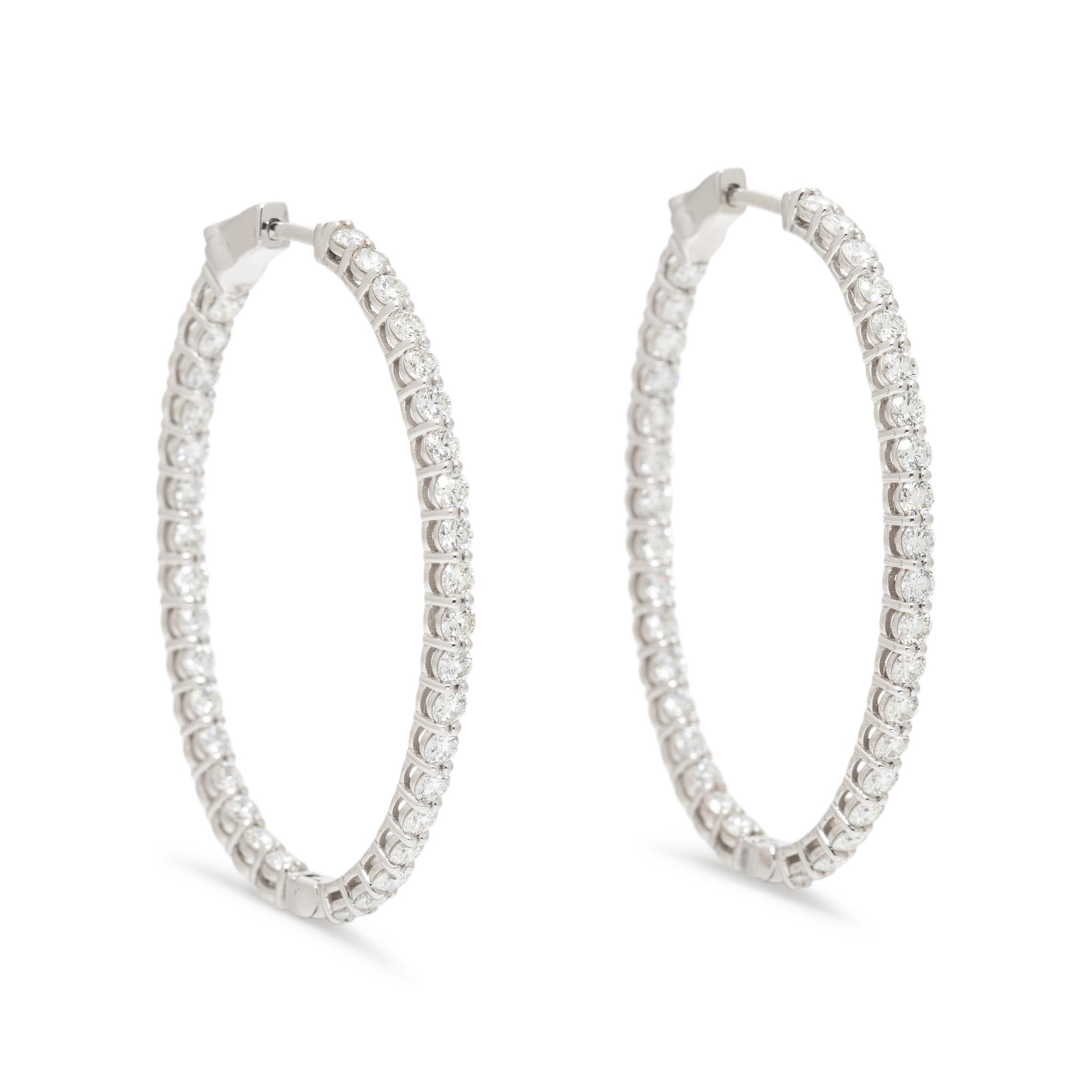 DIAMOND INSIDE OUTSIDE HOOP EARRINGS