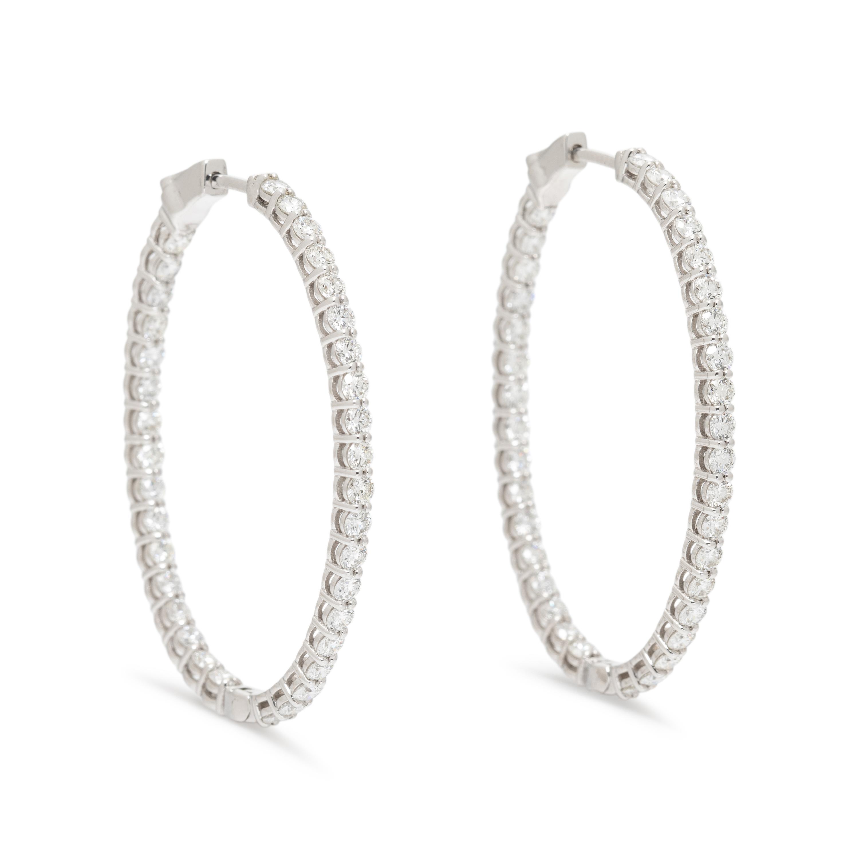 DIAMOND INSIDE OUTSIDE HOOP EARRINGS