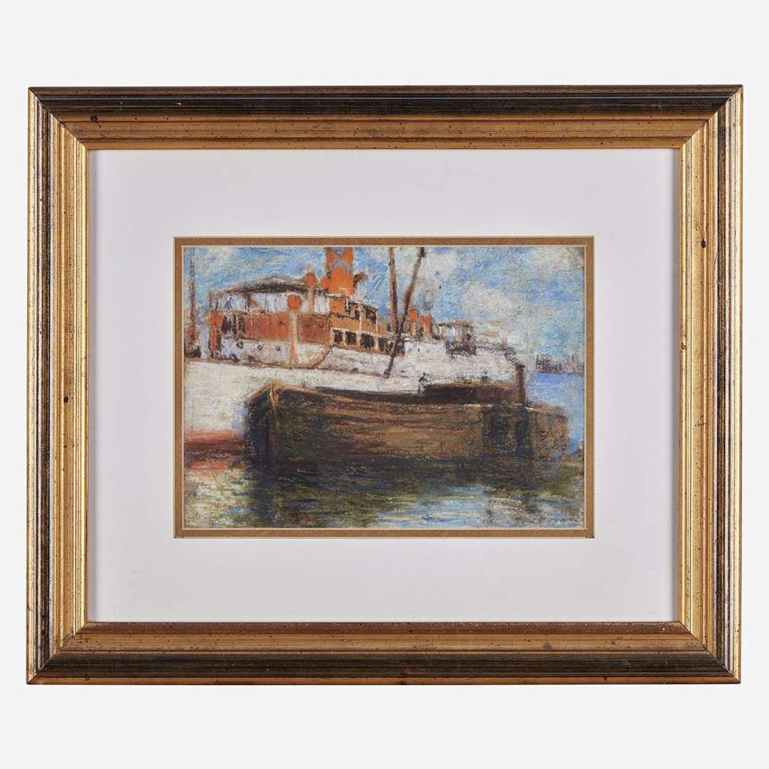 Frederick R. Wagner (American, 1864-1940) The Orange Schooner; together with 3 companions