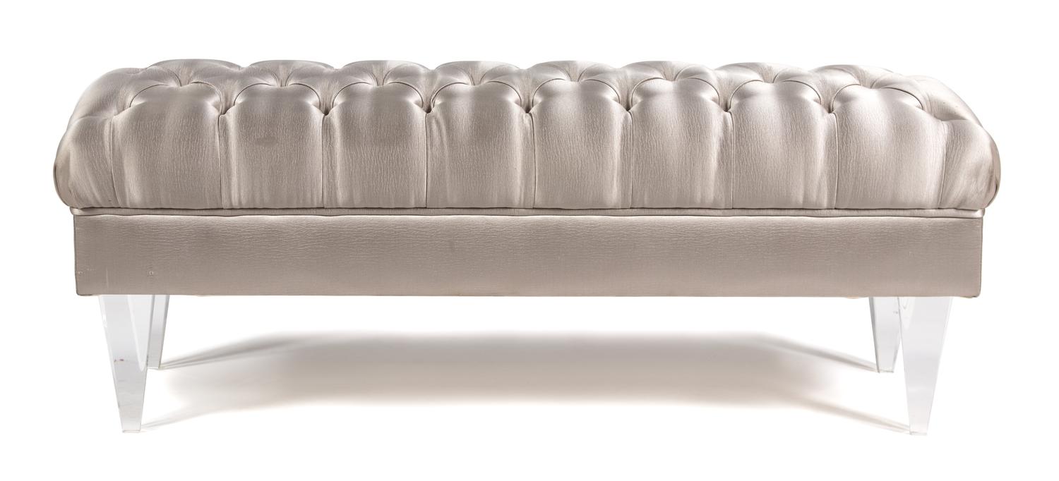A Fendi Tufted Lucite Bench