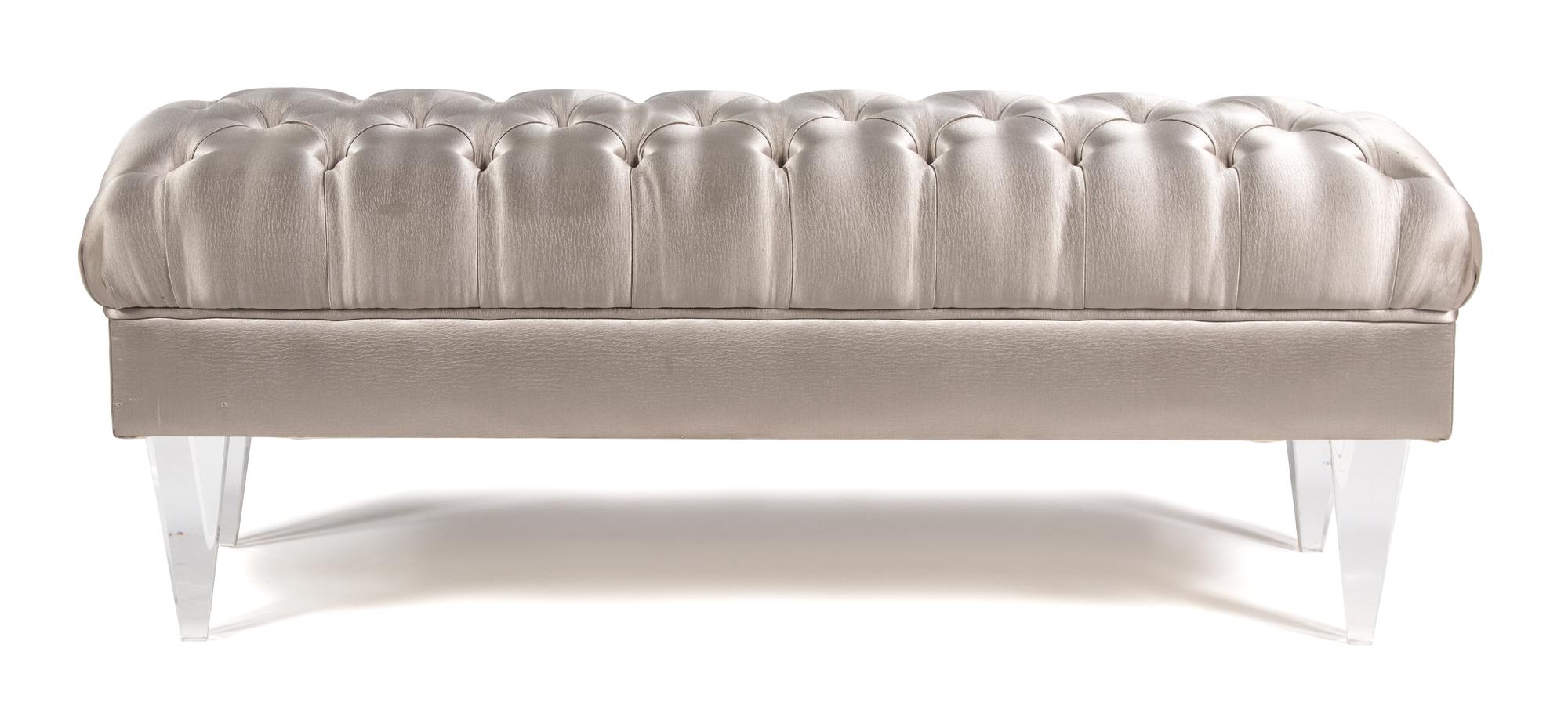 A Fendi Tufted Lucite Bench