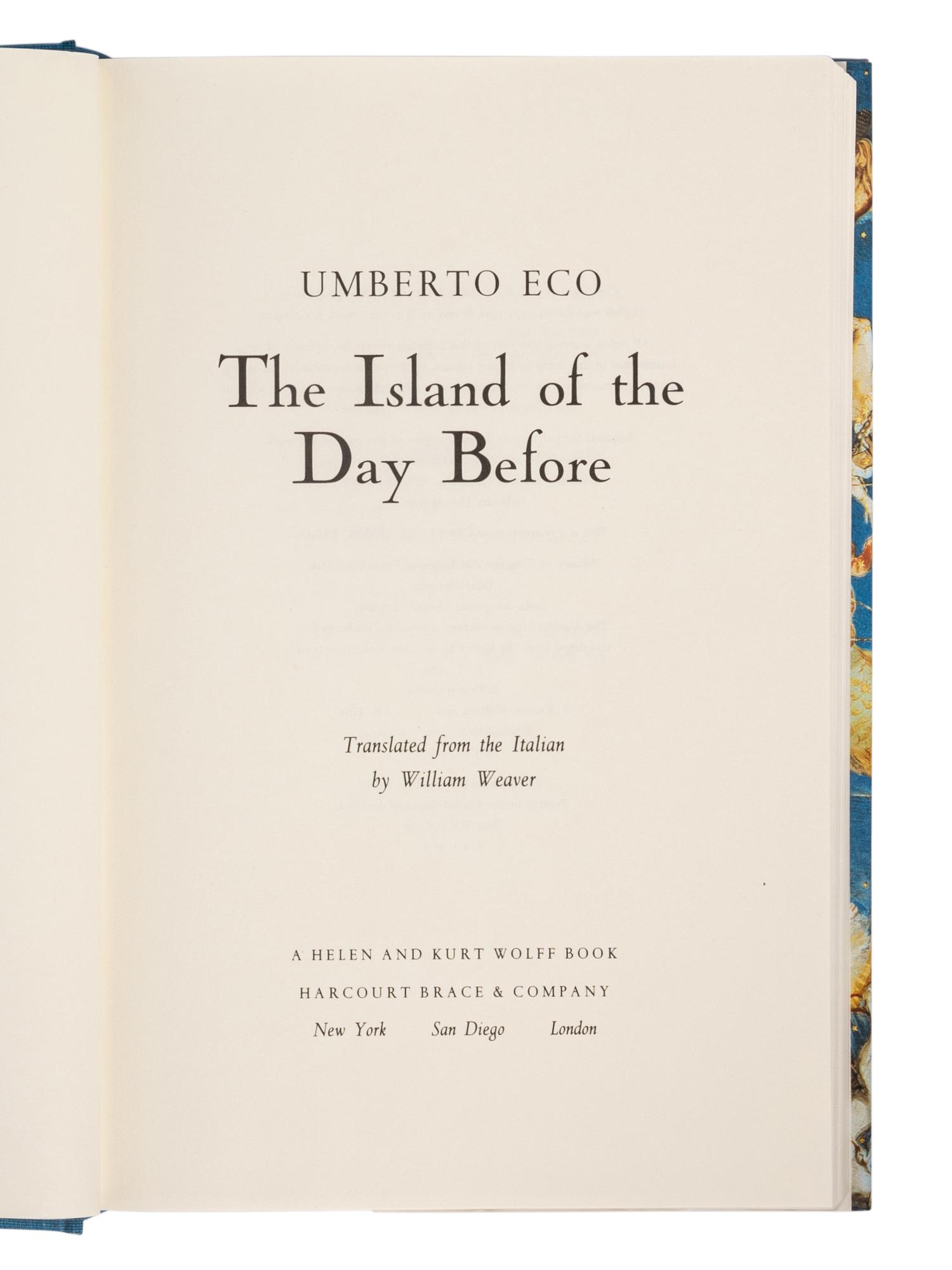 ECO, Umberto (1932-2016). A group of 6 works by Eco’s, MOST FIRST AMERICAN EDITIONS, comprising: