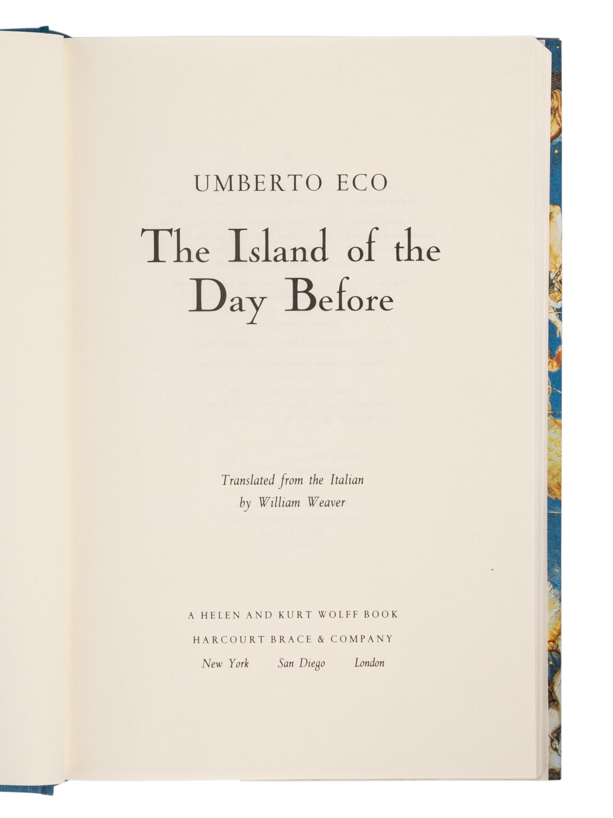 ECO, Umberto (1932-2016). A group of 6 works by Eco’s, MOST FIRST AMERICAN EDITIONS, comprising: