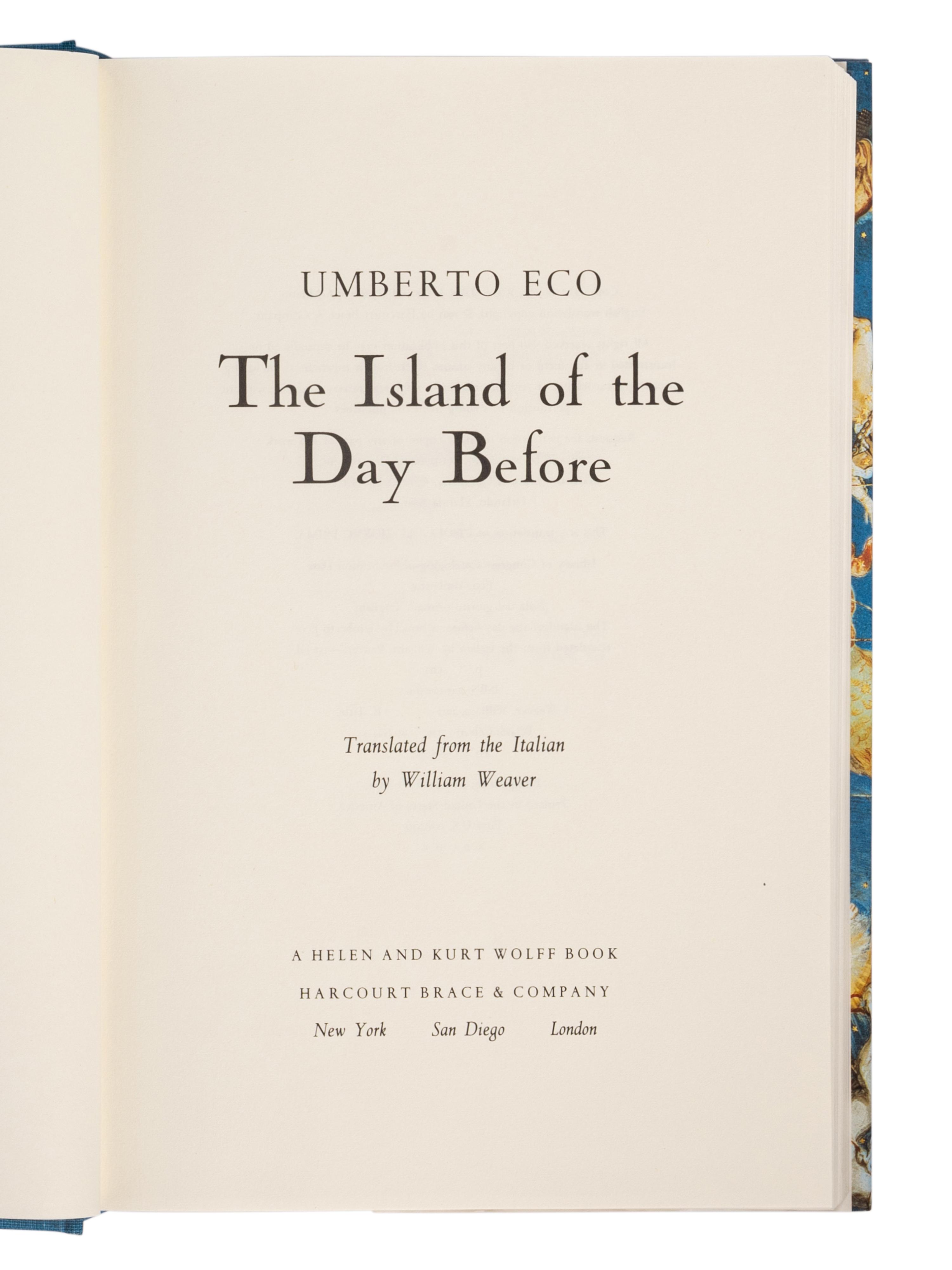 ECO, Umberto (1932-2016). A group of 6 works by Eco’s, MOST FIRST AMERICAN EDITIONS, comprising:
