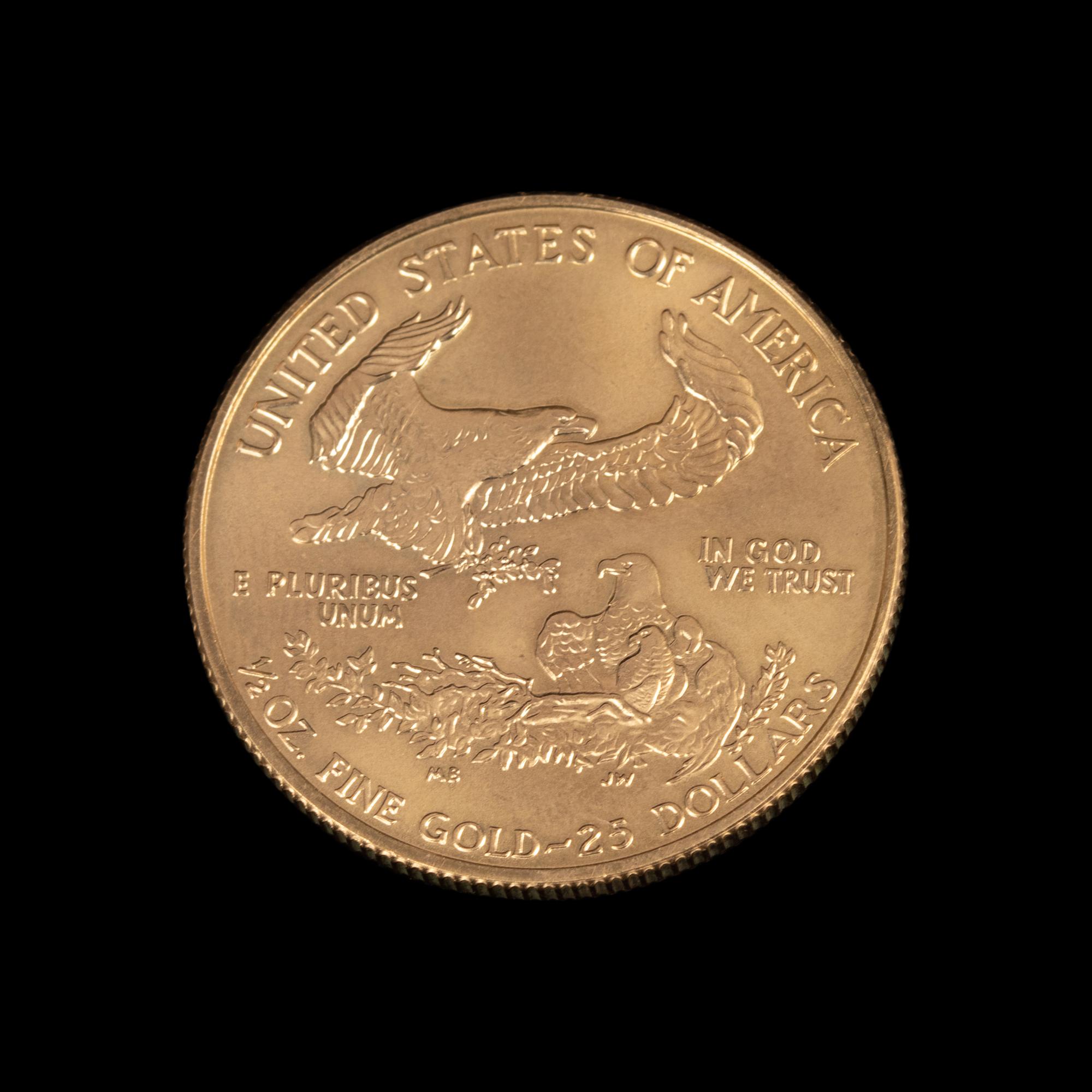 A 1993 Gold Eagle $25 1/2 oz. Gold Coin