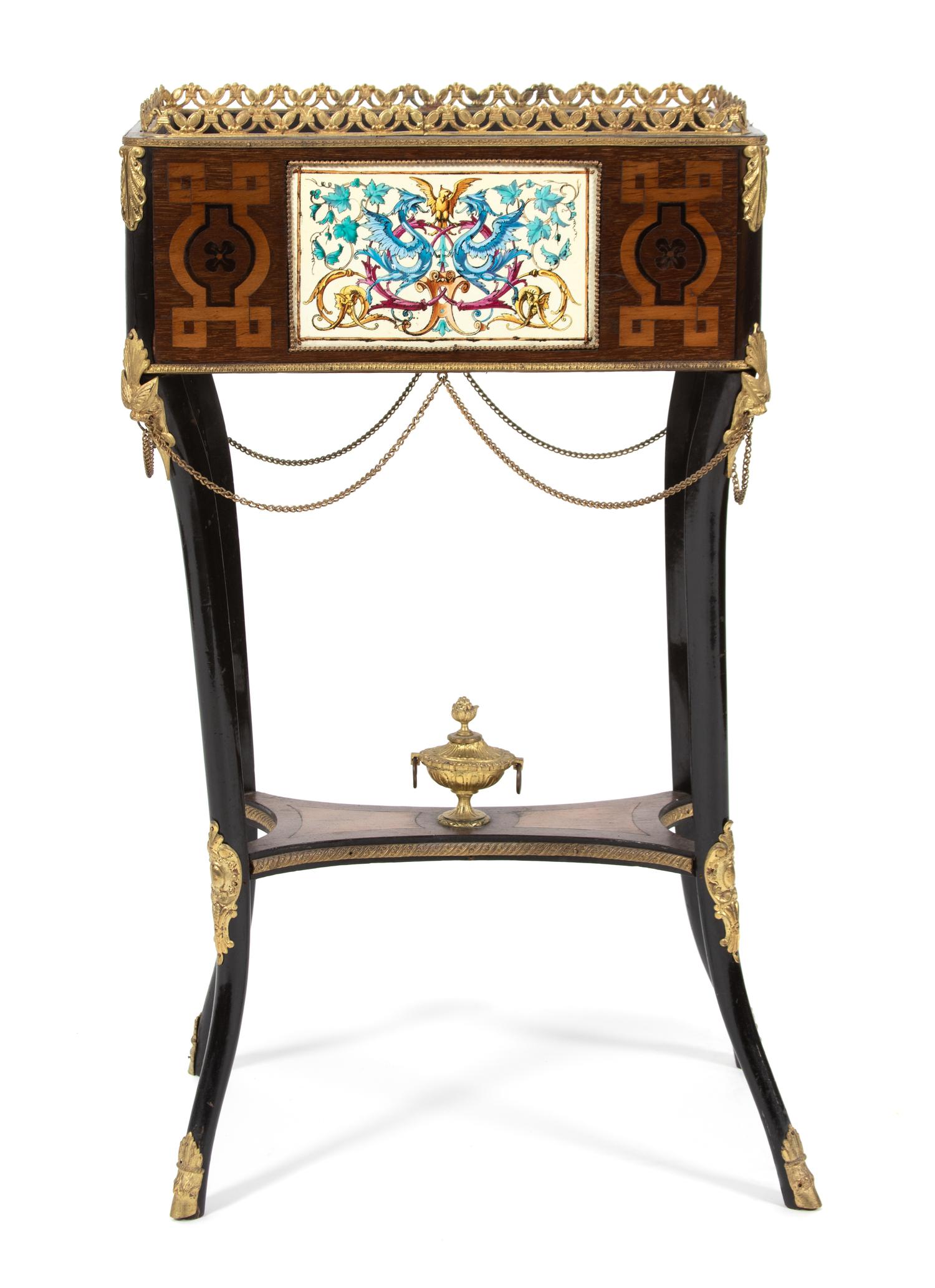 A Louis XV Gilt Metal Mounted Marquetry Inlaid Jardiniere — 19TH CENTURY