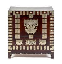 A Korean Hardwood Chest Height 34 x width 31 1/2 x depth 17 inches.