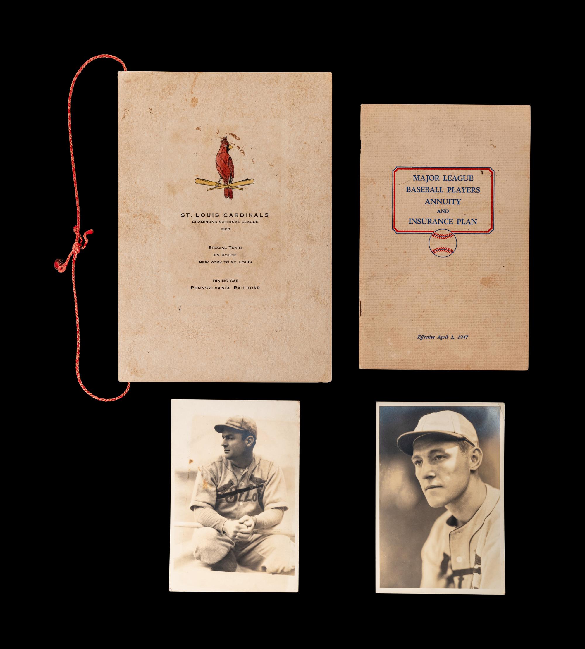 A Group of Jimmy Wilson Personally Owned Early St. Louis Cardinals Items,