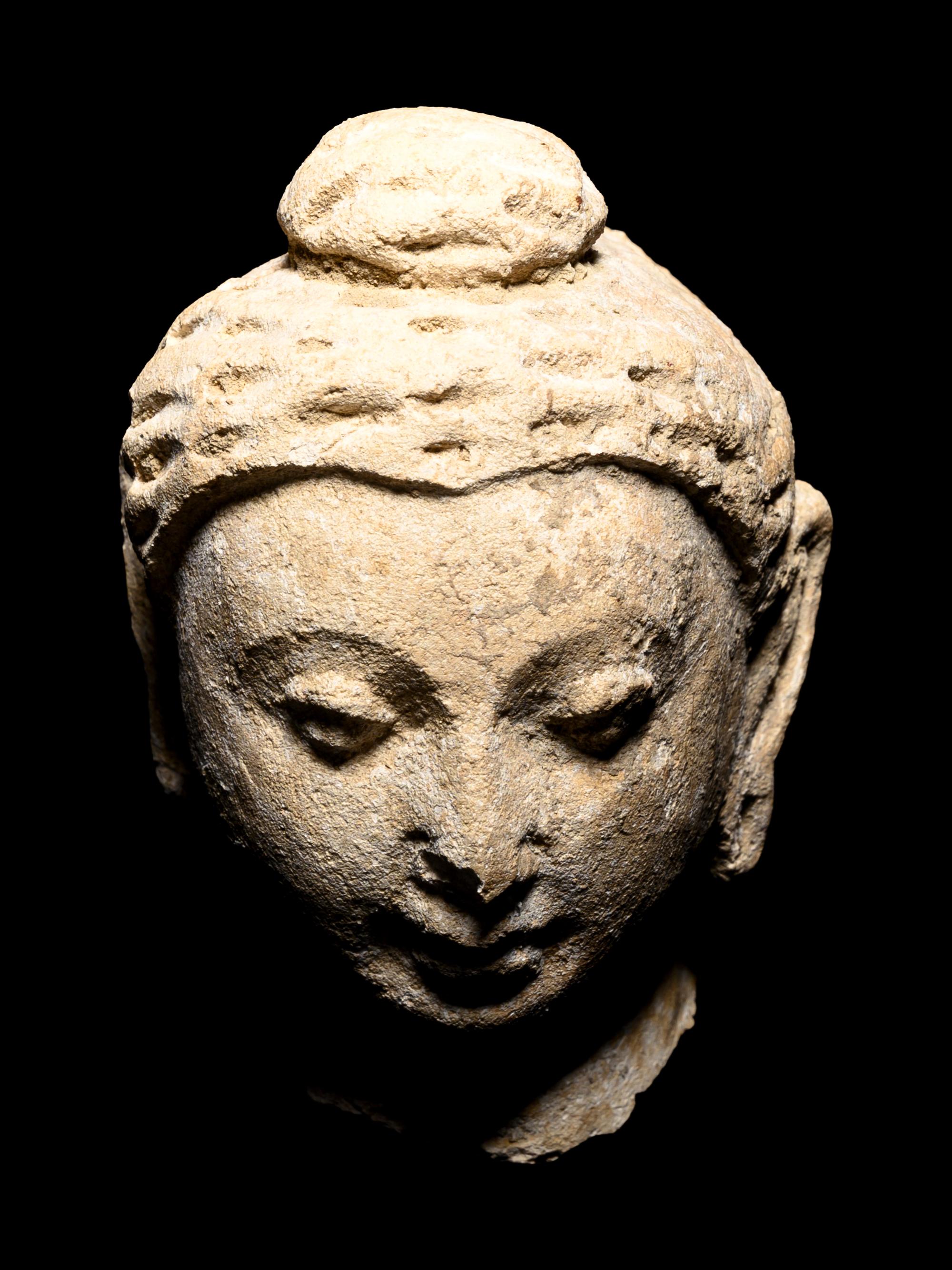 Four Gandharan Fragmentary Stucco Heads and One Bust
