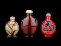 Three Chinese Glass Snuff Bottles