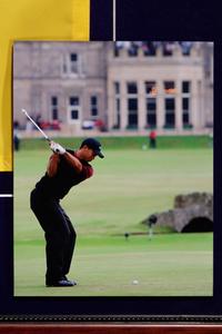 A Tiger Woods Signed 2005 British Open Flag Upper Deck Authenticated Limited Edition Display,