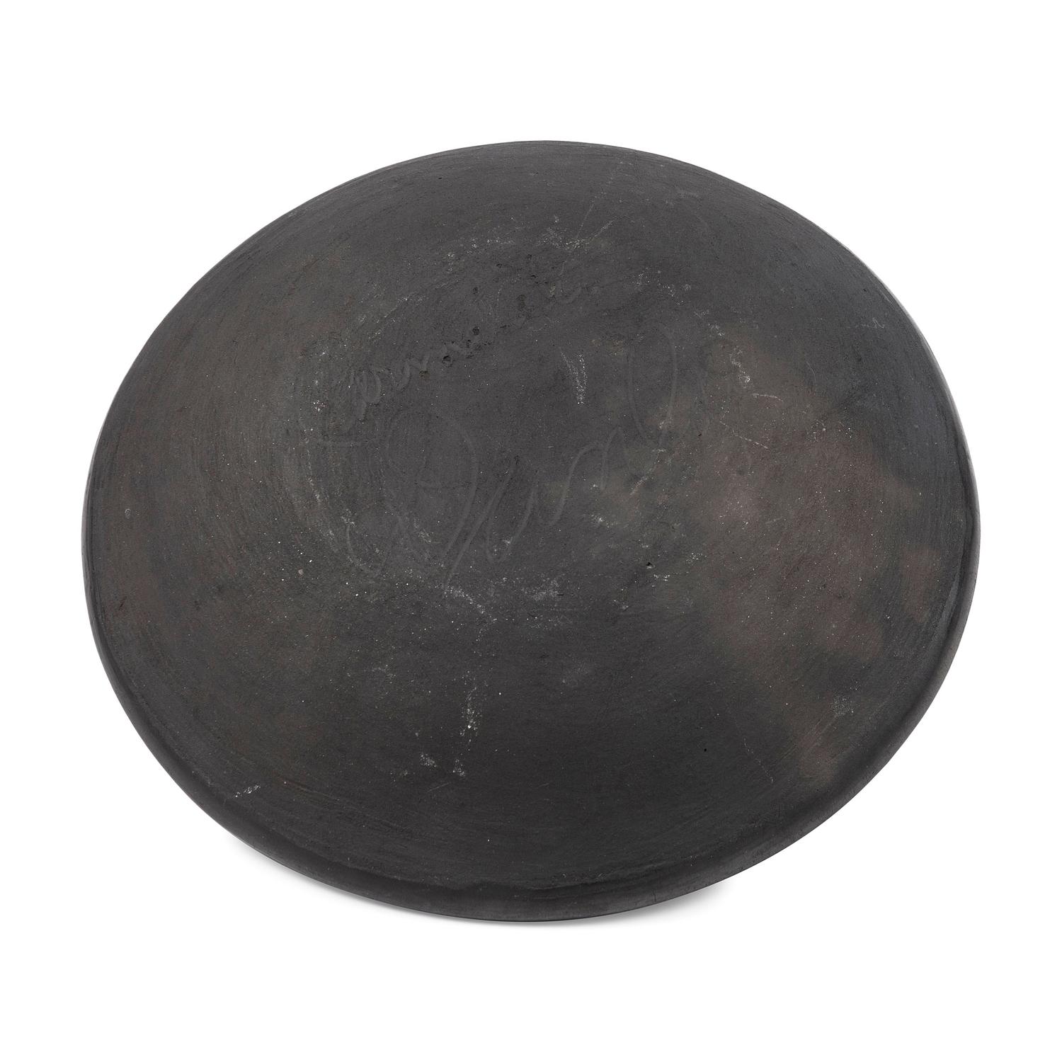 Blackware Plate, with Repeating Feather Design