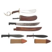 Group of Early 20th Century US Military Bolos & a Collins Machete