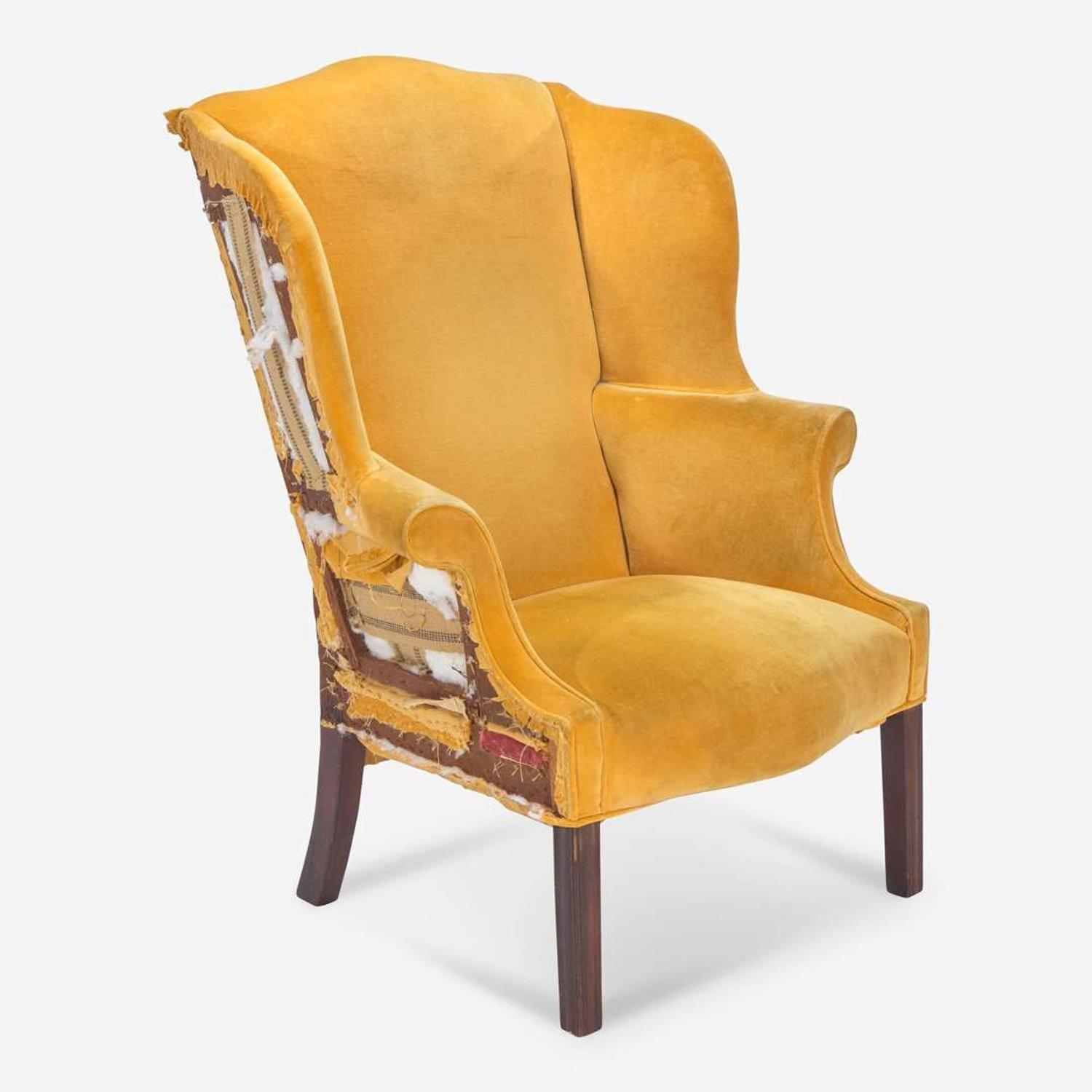 A Federal carved mahogany easy chair circa 1800