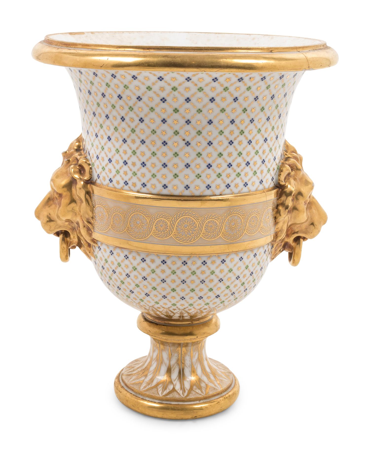 A French Parcel Gilt Porcelain Wine Cooler