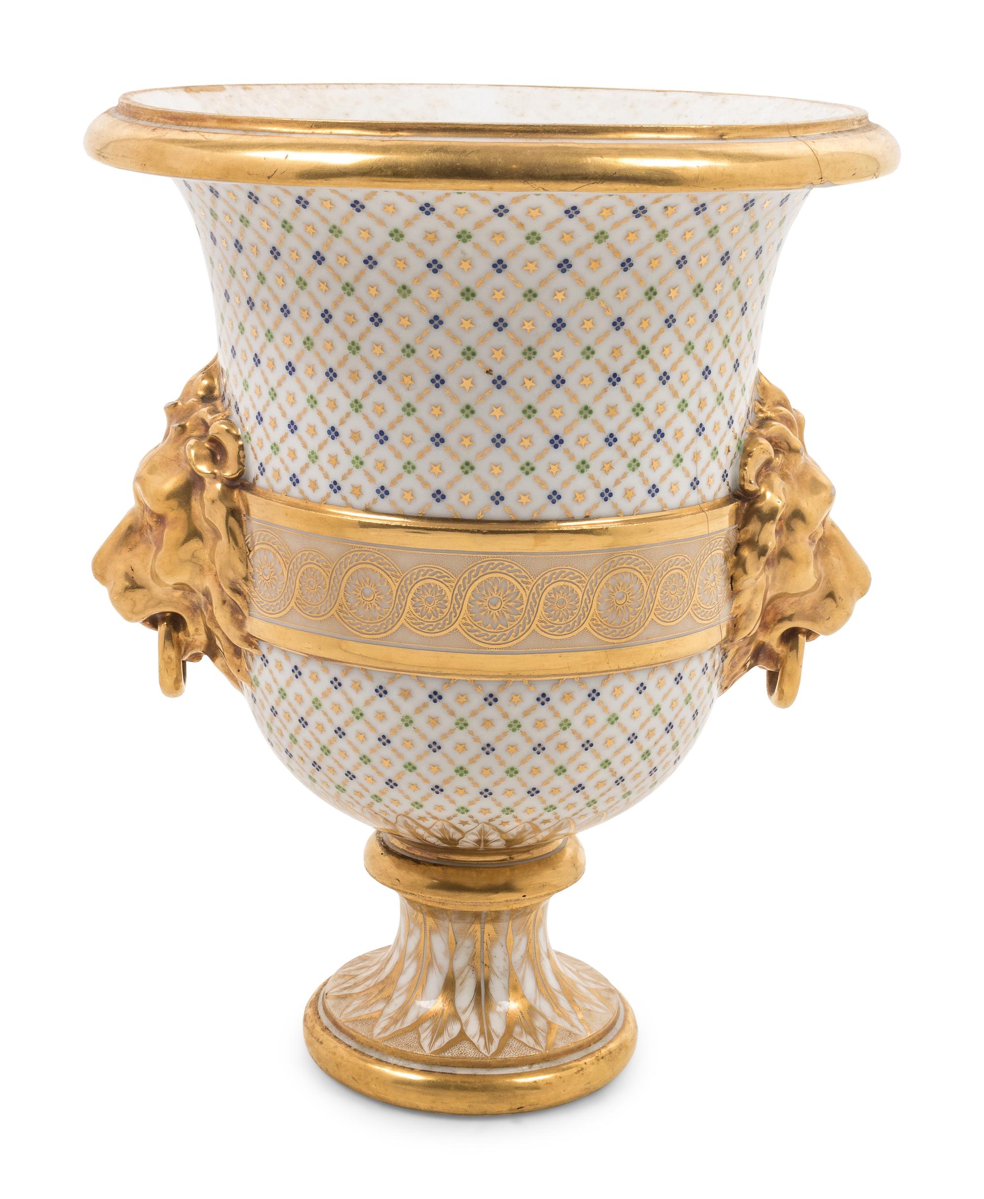 A French Parcel Gilt Porcelain Wine Cooler