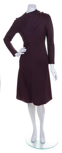 A Pauline Trigere Burgundy Dress,