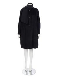 Dejac Black Cashmere Wool Coat with Scarf, 2010s