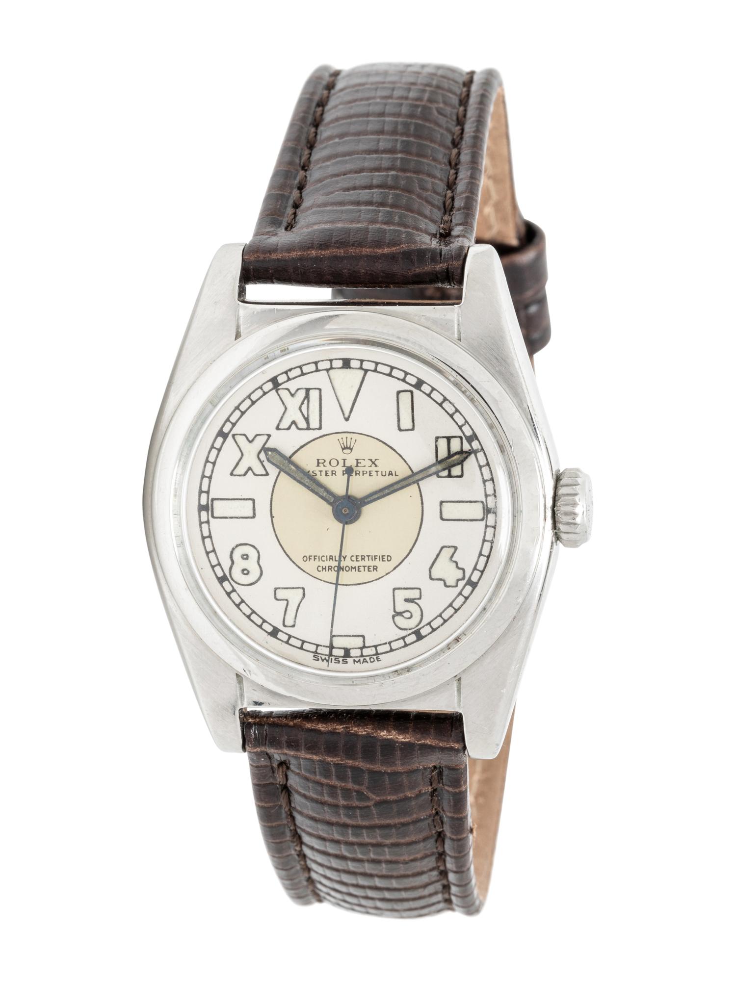ROLEX, REF. 6050 STAINLESS STEEL 'OYSTER PERPETUAL BUBBLEBACK' WATCH