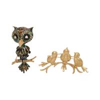 COLLECTION OF YELLOW GOLD BIRD BROOCHES