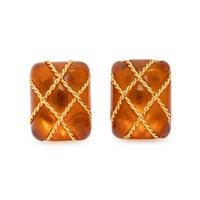 SEAMAN SCHEPPS, AMBER AND YELLOW GOLD 'CAGE' EARRINGS