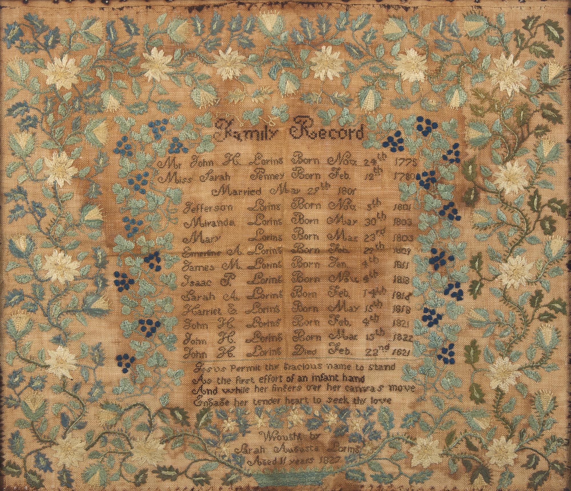 A Needlework Loring Family Record