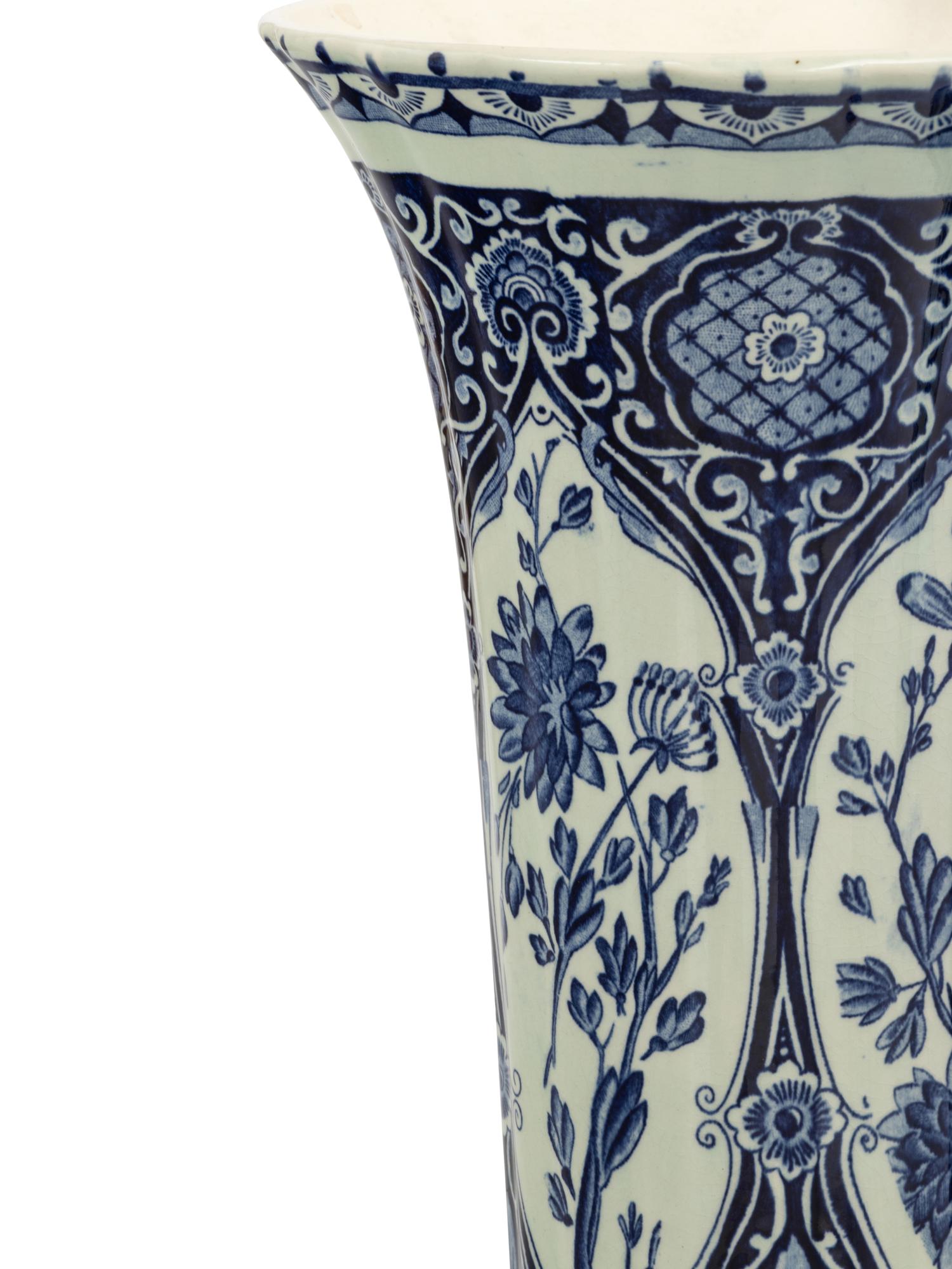 A Pair of Delft Ware Trumpet Vases