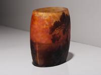 A Daum Cameo Glass Scenic Vase